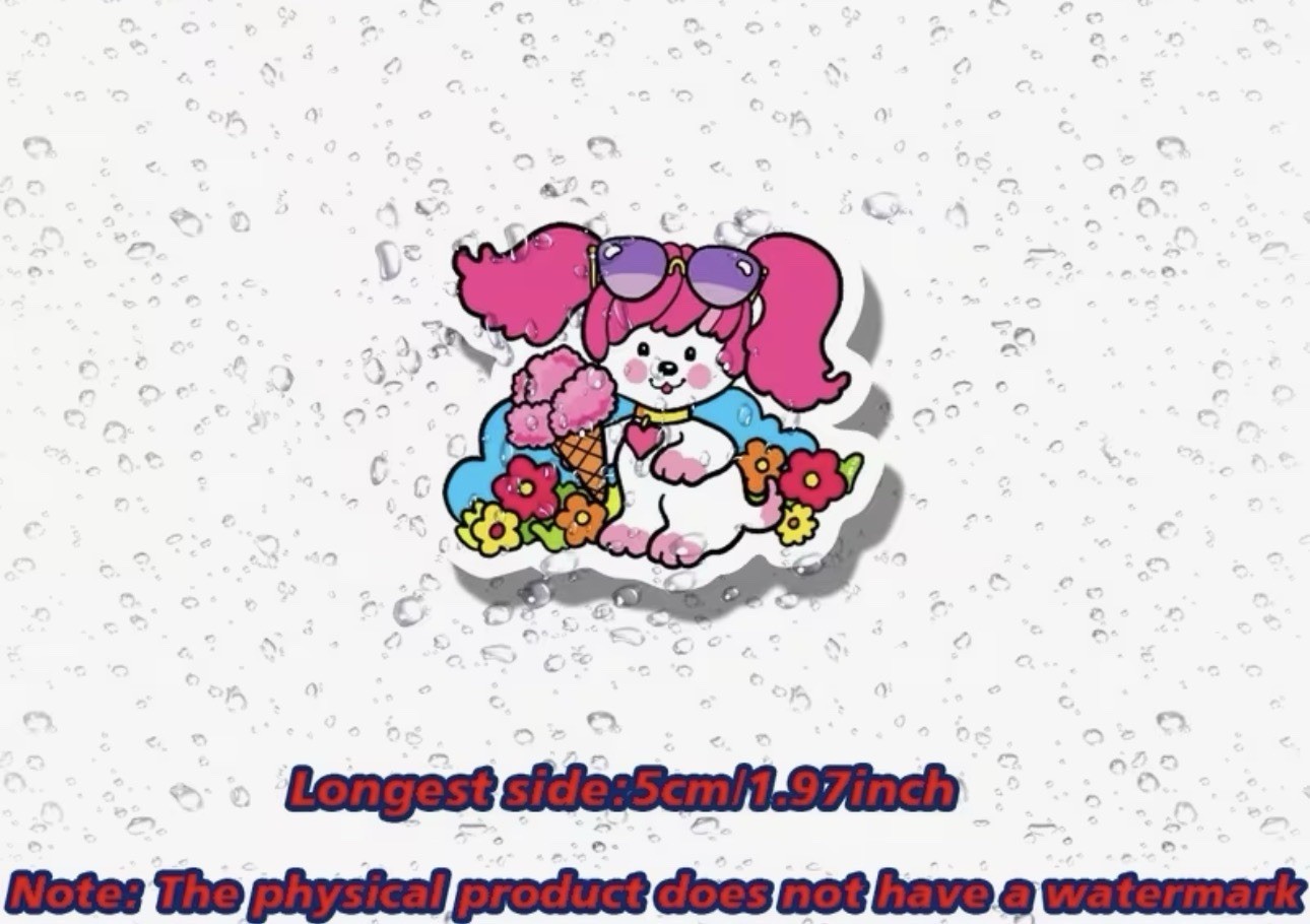 POOCHIE DOG ICE CREAM RETRO 80s 2” VINYL DECAL DIECUT VTG LOOK STICKER 1PC