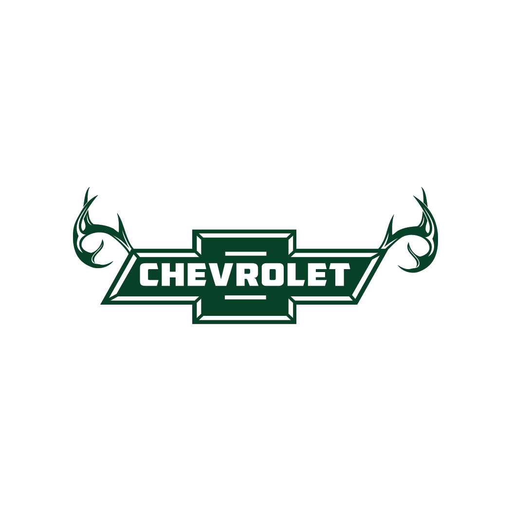 Automotive Chevy Bowtie Deer Antlers Die Cut Decal Rear Window Made in USA
