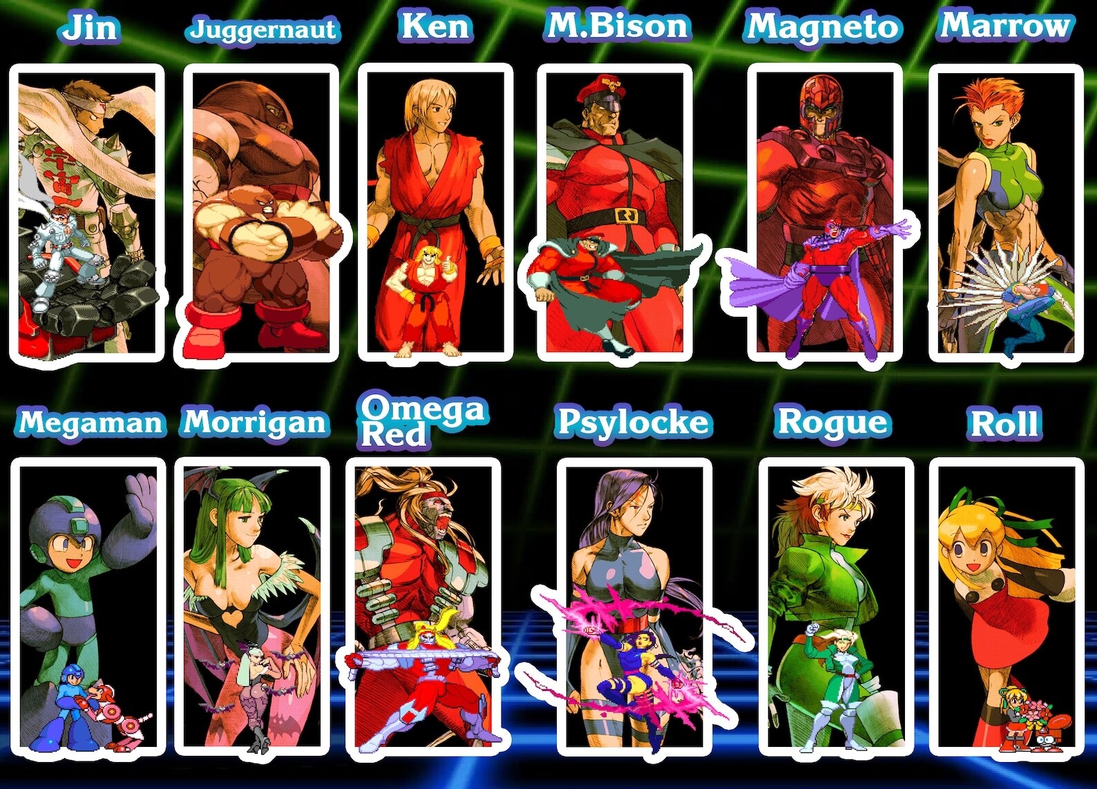 Marvel Vs Capcom Vinyl Waterproof Stickers FULL ROSTER