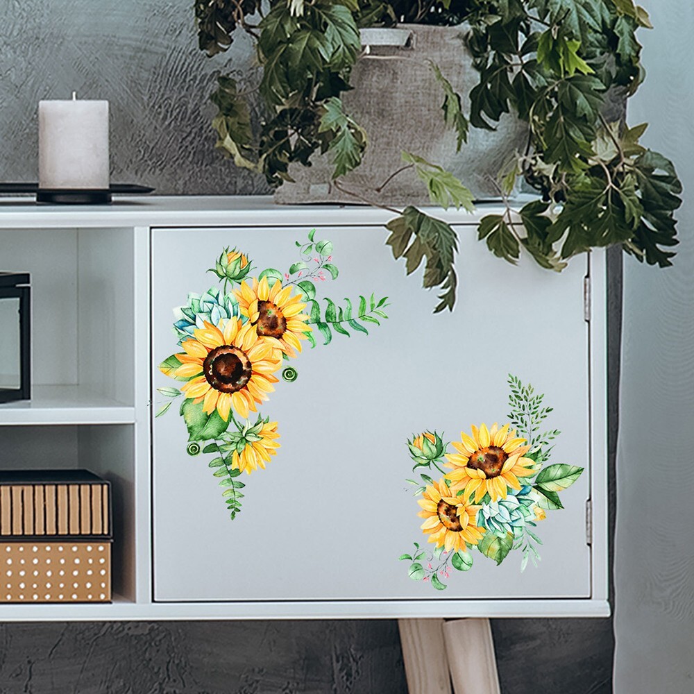 1pcs New Removable Sunflower Wall Sticker Kitchen Waterproof Decals Home-Decor