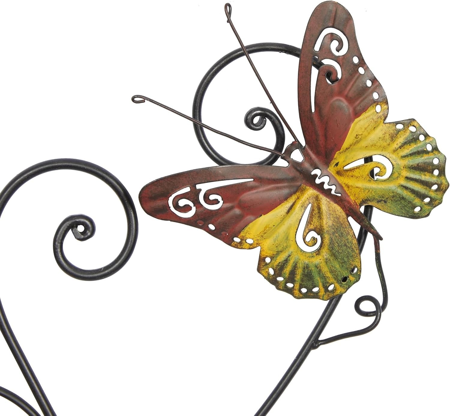 Vibrant Metal Butterfly Scroll Wall Decor