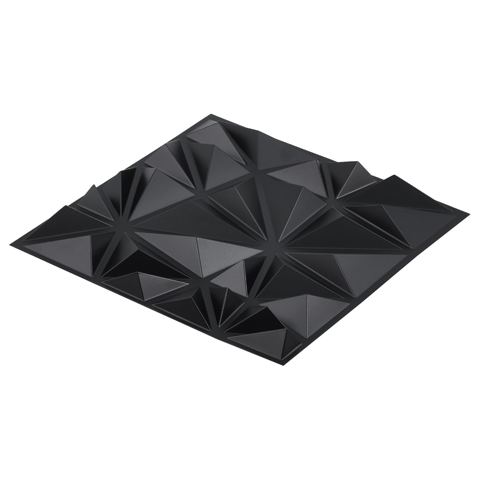 3D Wall Panels 33-Pack Black PVC Diamond, 32 Sq.ft DIY Textured Modern Home
