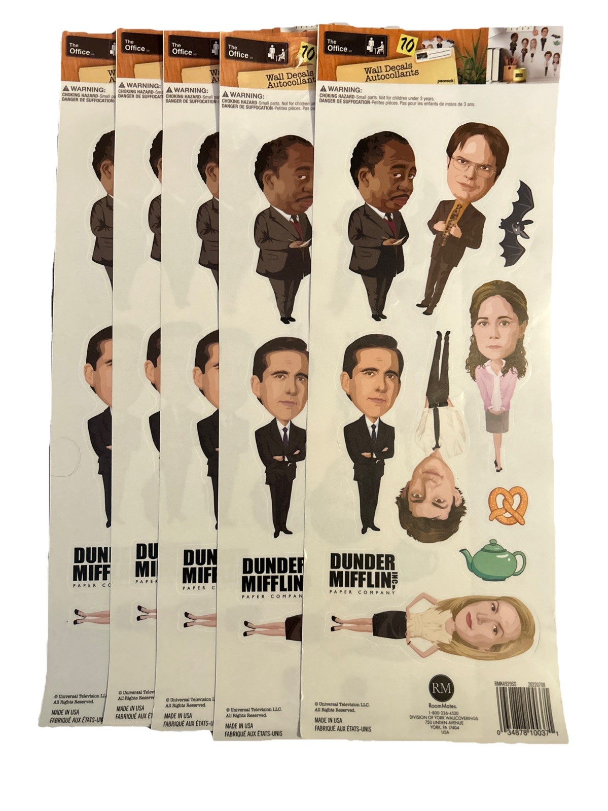 The Office Wall Decals Lot Michael Scott Dunder Mifflin Dwight 5 Sticker Sheets