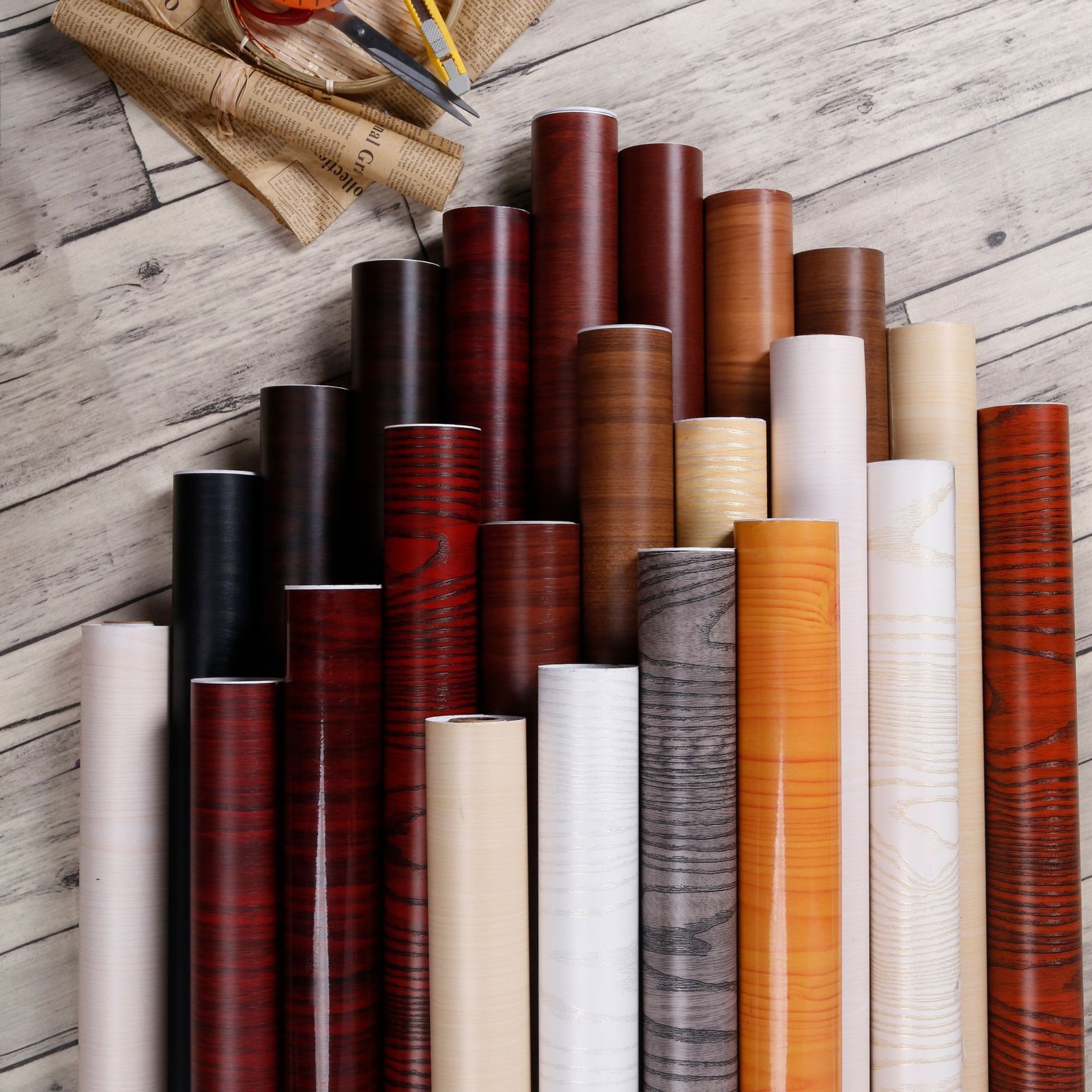Wood Grain Self-Adhesive Wallpaper Waterproof PVC Contact Stickers Home Decor