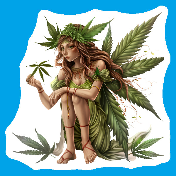 Stoner Gifts Fairy Weed Vinyl Sticker Marijuana Decal 420 Weatherproof Grimm
