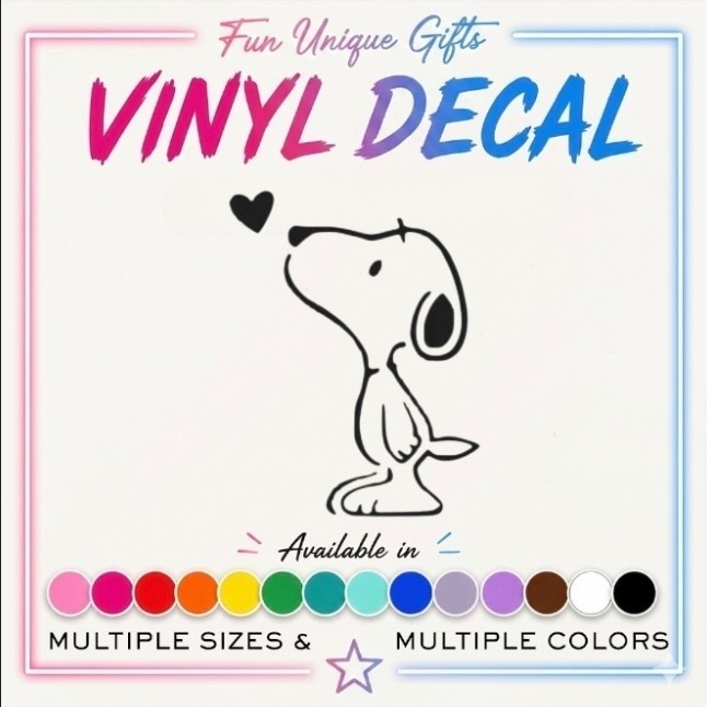 Snoopy Vinyl Decal Sticker -Multiple Colors & Sizes- FREE SHIPPING