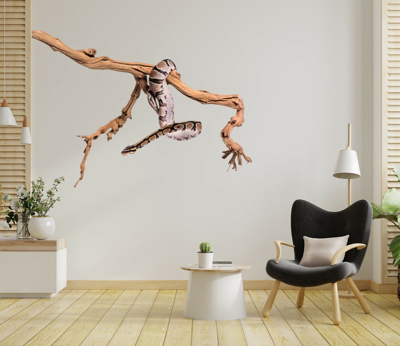 3D Branch Snake G602 Animal Wallpaper Mural Poster Wall Stickers Decal Honey