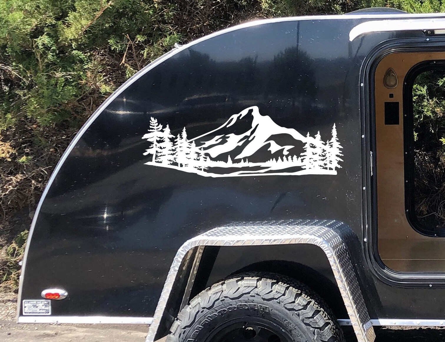 Mountains Forest Scene Vinyl Decal V3 Camper RV Travel Trailer Graphics Sticker