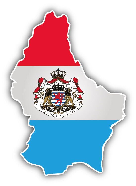 Luxembourg Map Flag Coat Of Arms Car Bumper Sticker Decal