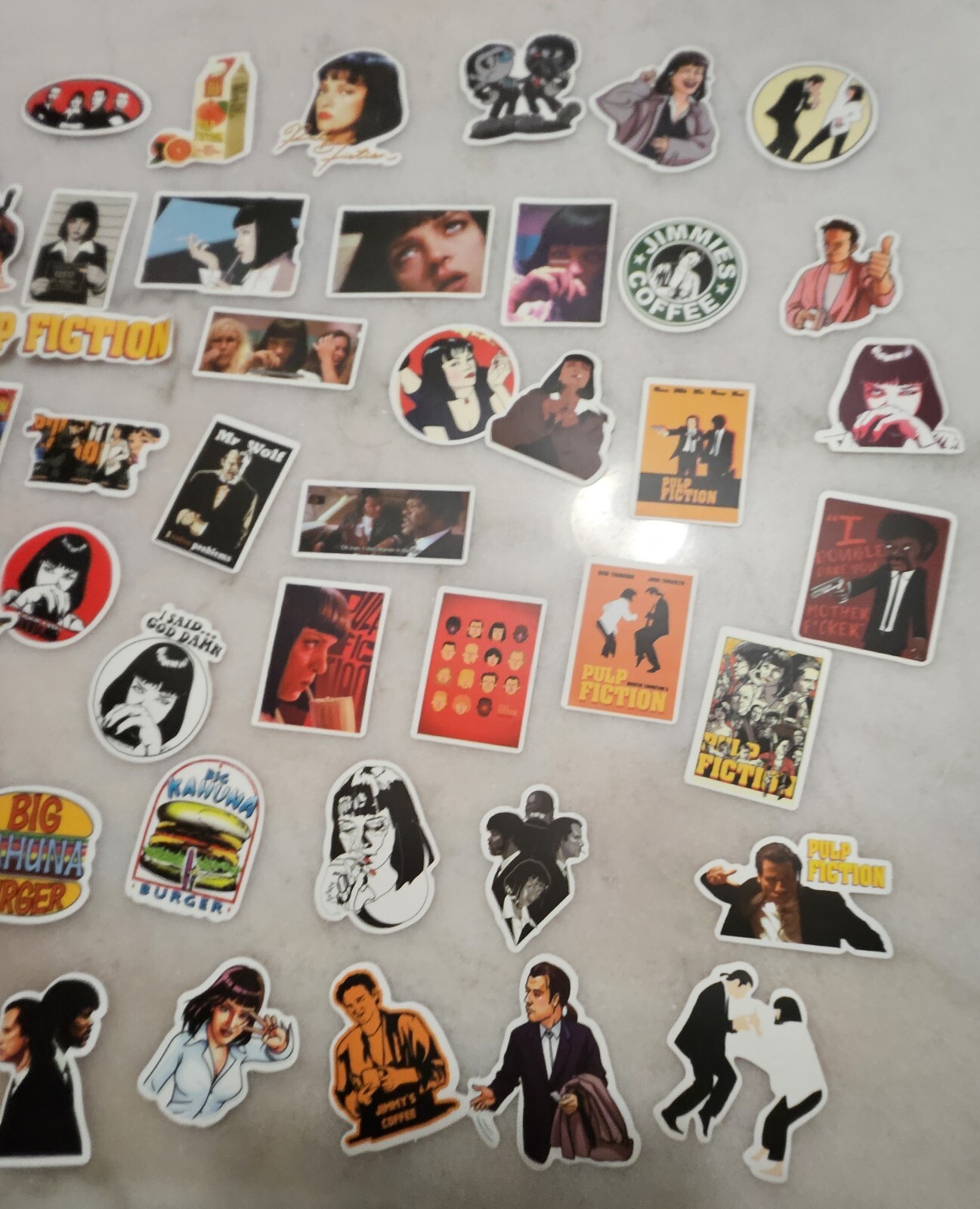 Lot Of 50 Collection Pulp Fiction 4" Tall Vinyl Decal Sticker BOGO