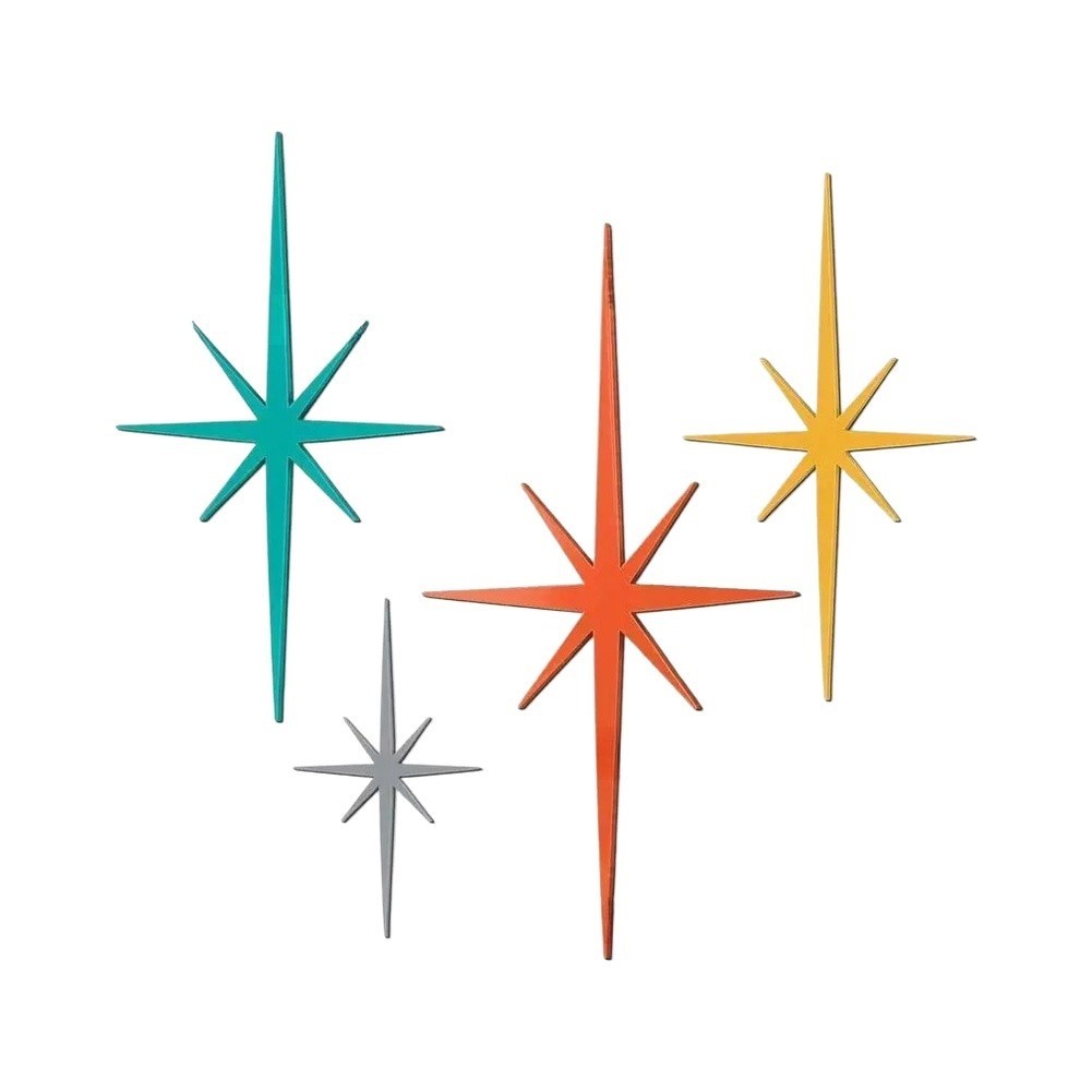 4-Pack Metal Star Silhouette Wall Decor for Garden Patio and For Home Walls