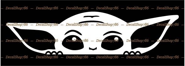 Baby Yoda -Grogu- Mandalorian – Car/SUV/Truck Vinyl Die-Cut Peel N' Stick Decals