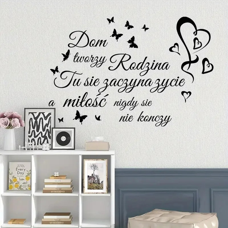Warm Family Slogan Love Decorative Wall Art Sticker for Bedroom, Living Room