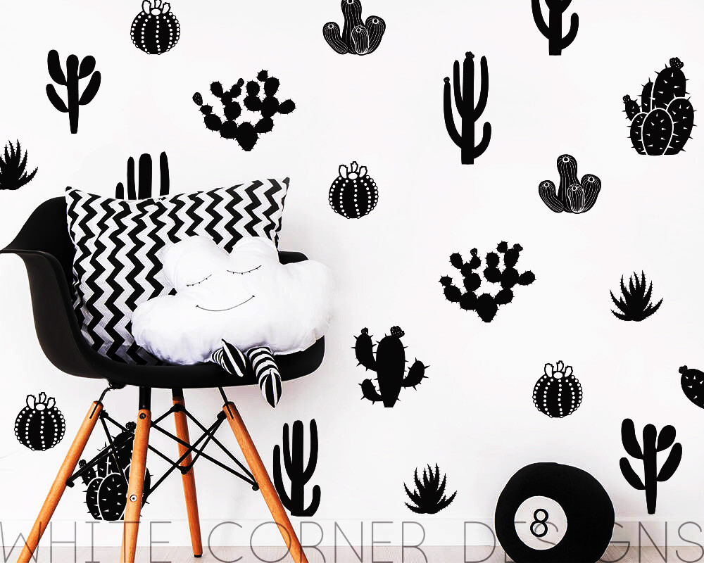 Cactus Wall Decals, Cacti Wall Stickers, Nursery Decals, Kids Decor, Scandi room