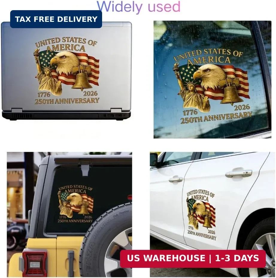 America 250 Decal -250th Anniversary USA Patriotic Car Decal Patriotic Eagle, St
