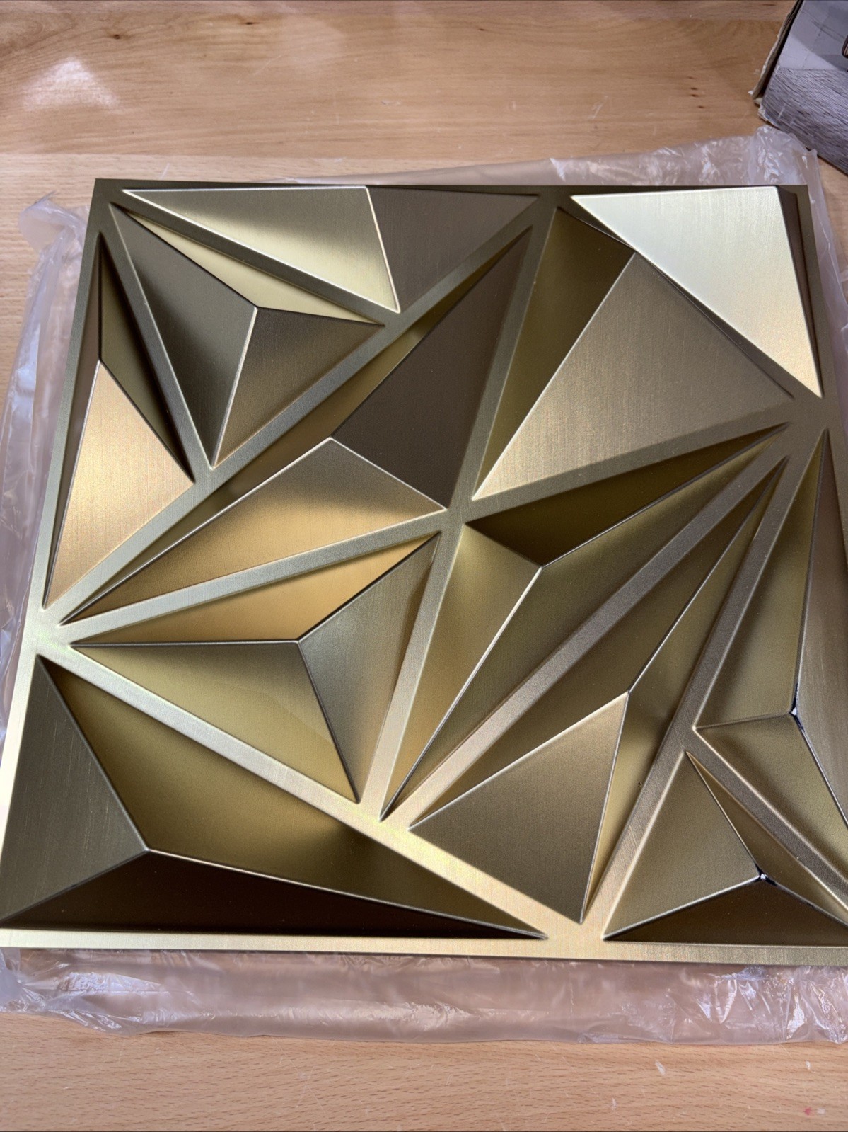 Champaign Gold 3D Diamond Wall Panels – 33 Pack, 12"x12" Decor