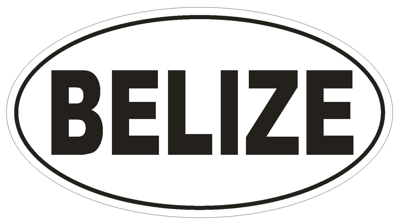 BELIZE Oval Bumper Sticker or Helmet Sticker D2135 Country Euro oval