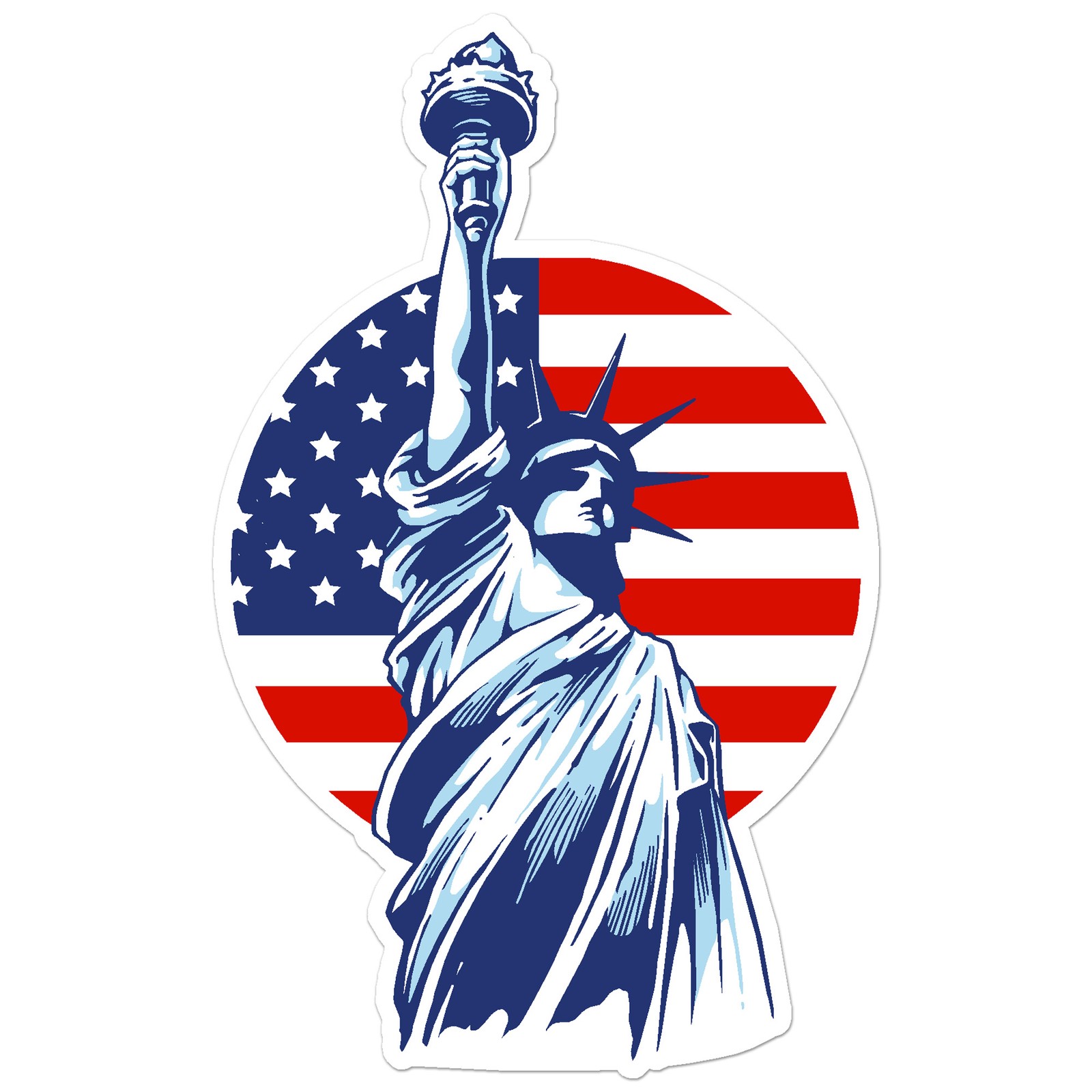 Statue Of Liberty Flag – Vinyl Decal Sticker – Car Window Laptop – ebn8918
