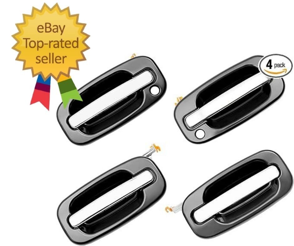 Exterior Door Handles Set, Compatible with 1999-2007 Chevy Silverado Suburban Ta