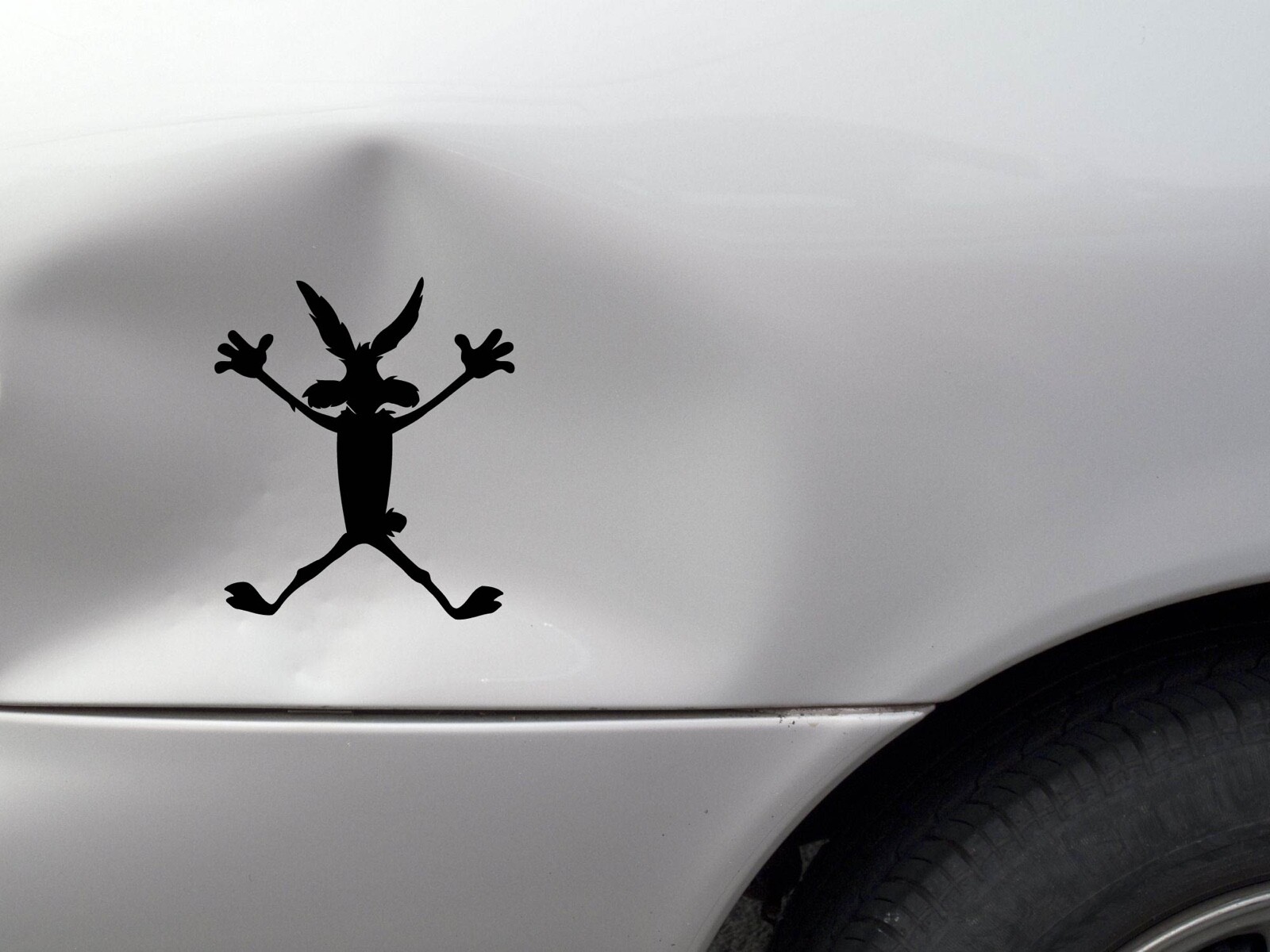 Wilie E Coyote Splat Car Dent Decal Die Cut Vinyl Made in USA
