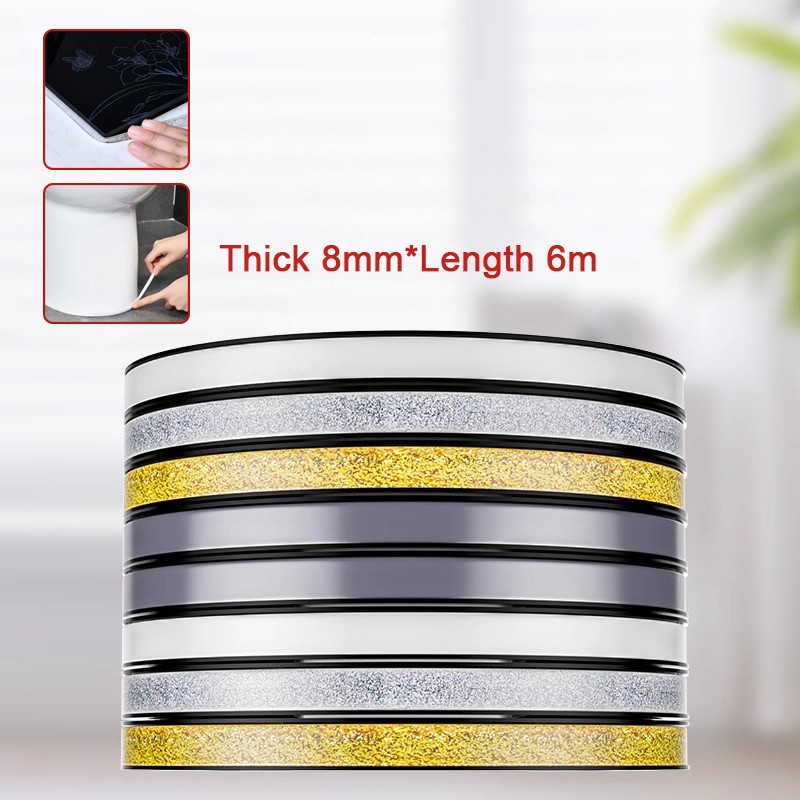Kitchen Caulk Tape Sealant Strip Ceramic Tile Mildewproof Gap Tape 8mm*6m