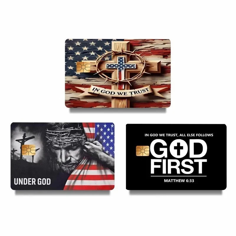 Faith & Patriot Inspirational Credit Card Debit Card Skin Cover (Small Chip)