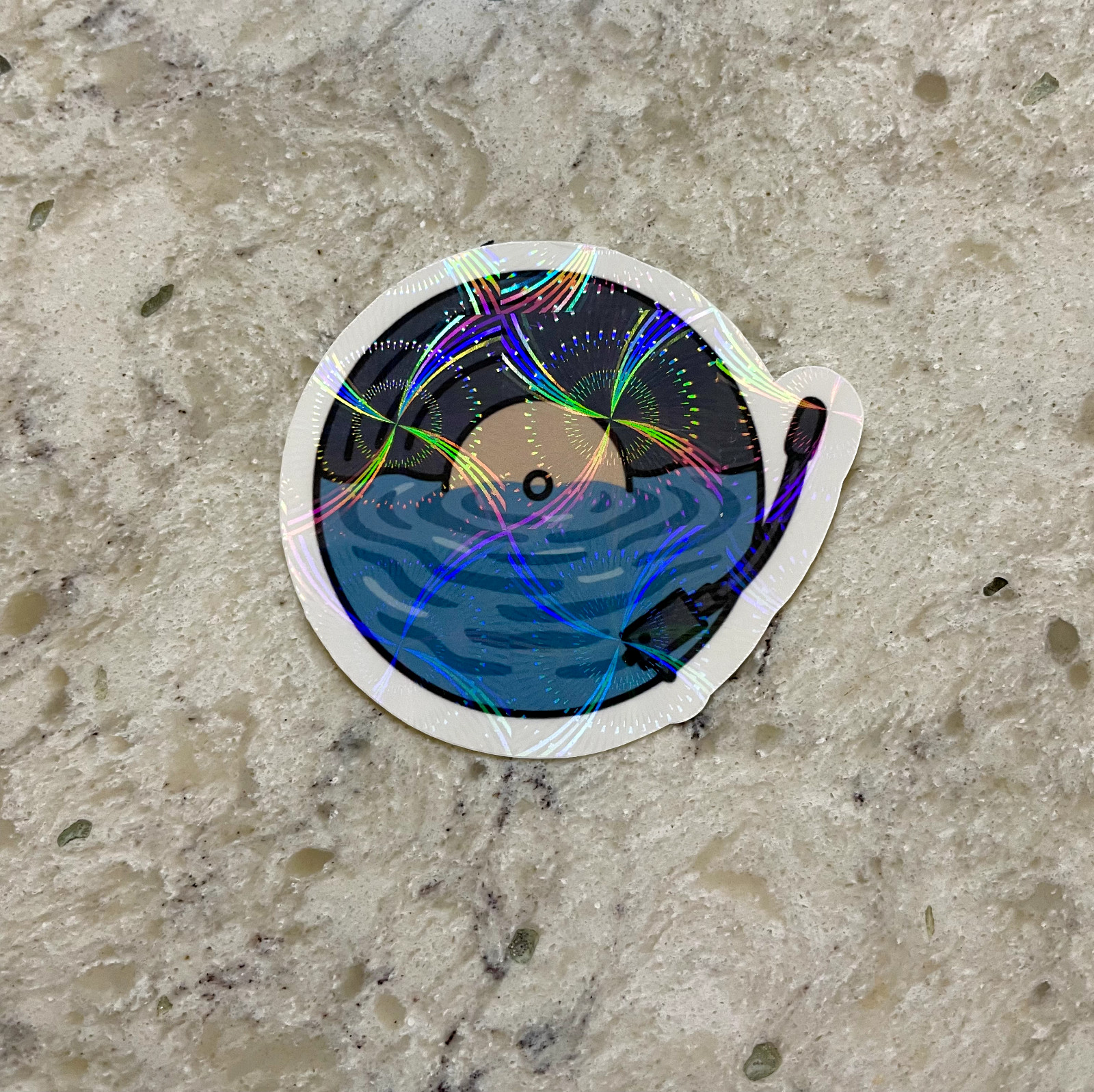 Vinyl Water Ripple Sticker l Gloss or Holographic Laminate l Waterproof Decal