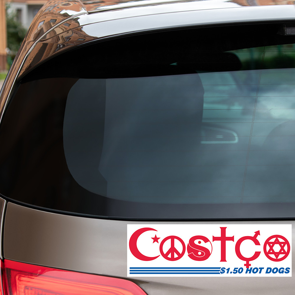 Costco "Coexist" $1.50 Hot-Dog Vinyl Bumper Sticker