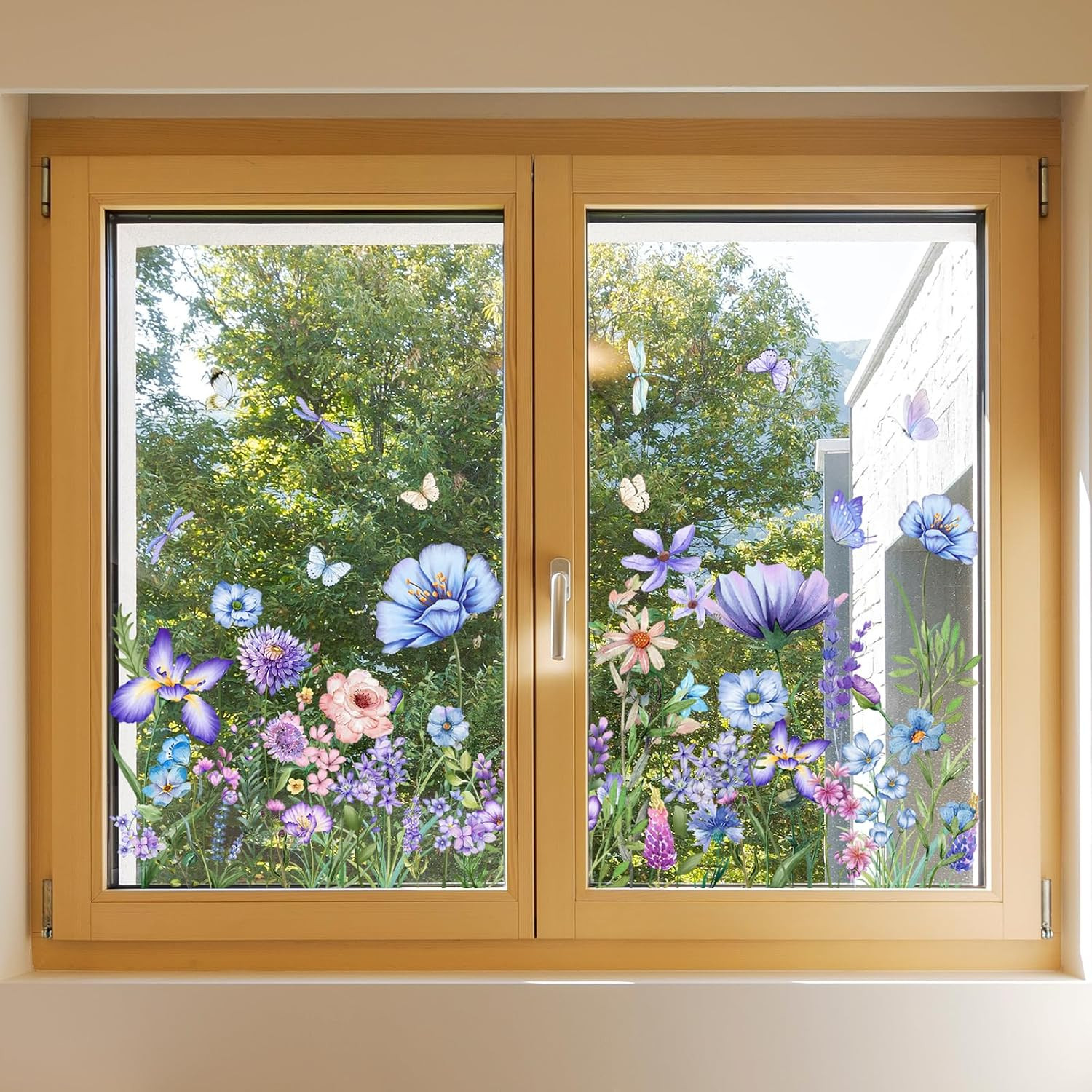 Wildflower Window Cling Butterfly Glass Decals for Bird Windows Strike Preventio