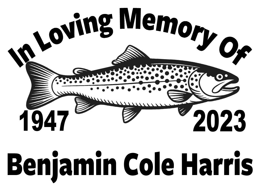 In Loving Memory – Fisherman Trout Sticker Decal Fishing Memorial Personalized |