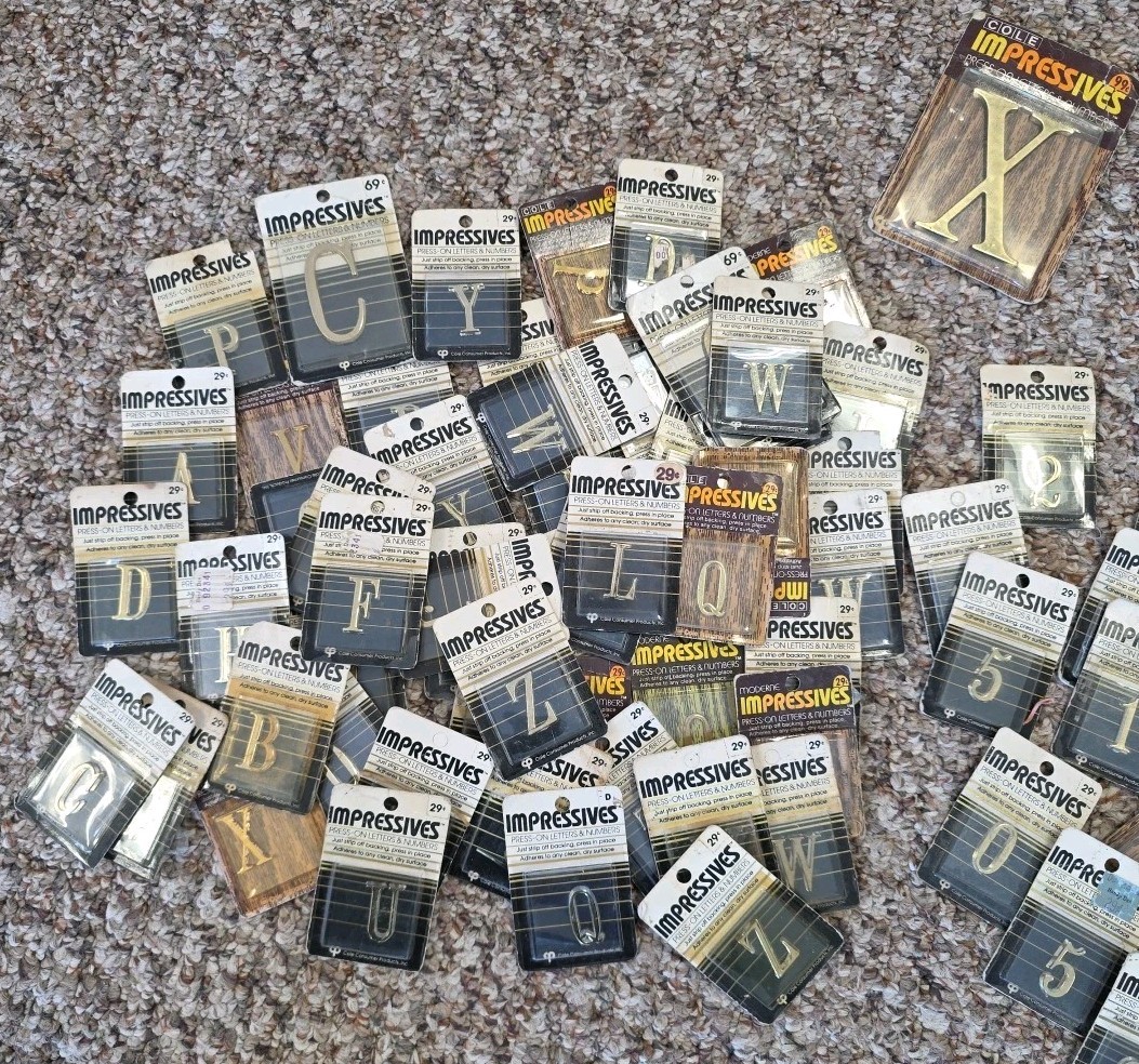 Moderne Impressives Press-On Letters & Numbers 75+ Lot Varies Sizes