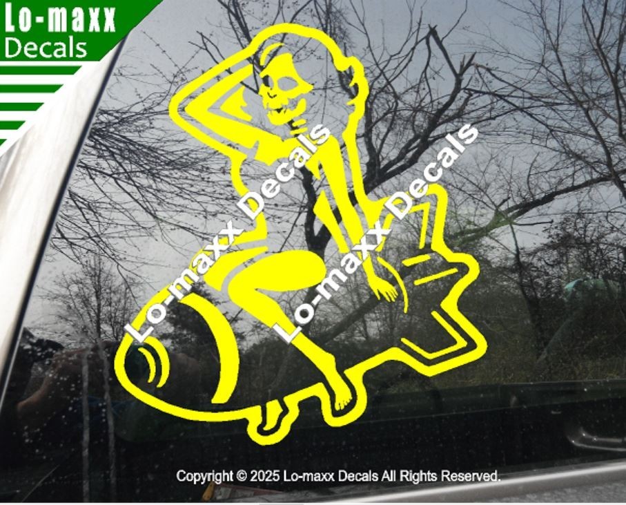 WWII Zombie Pin Up Bomb Decal Military Nose Art Style Avery Dennison Vinyl