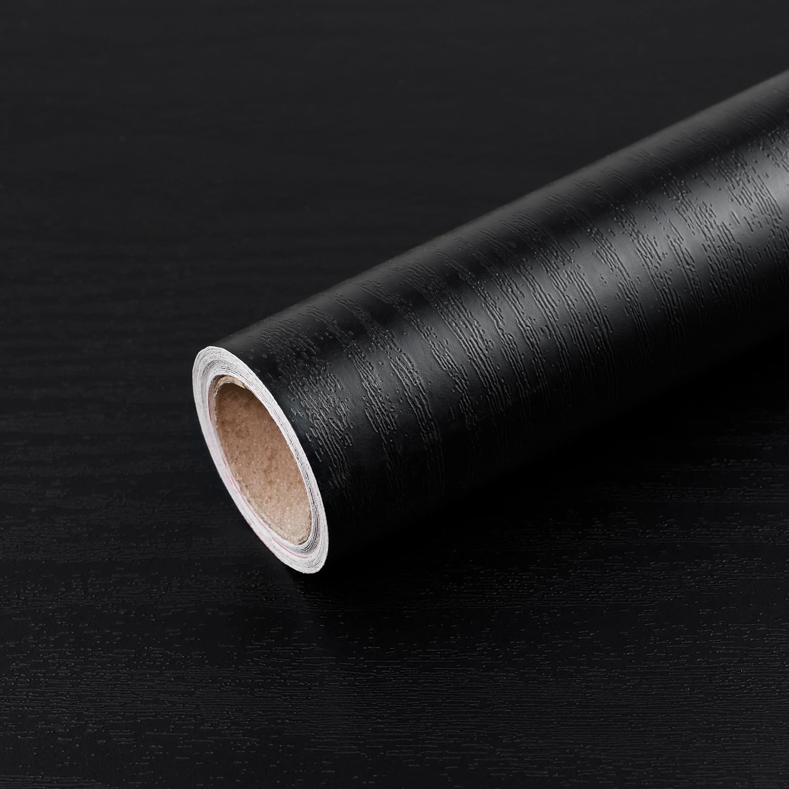 Black Wood Grain Contact Paper 11.8″x78.7″ Wooden Peel and Stick Wal