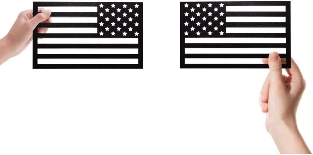 Set of 2 Black American Flag Magnetic Decal Stickers – Flag Cut-Outs for Tru…