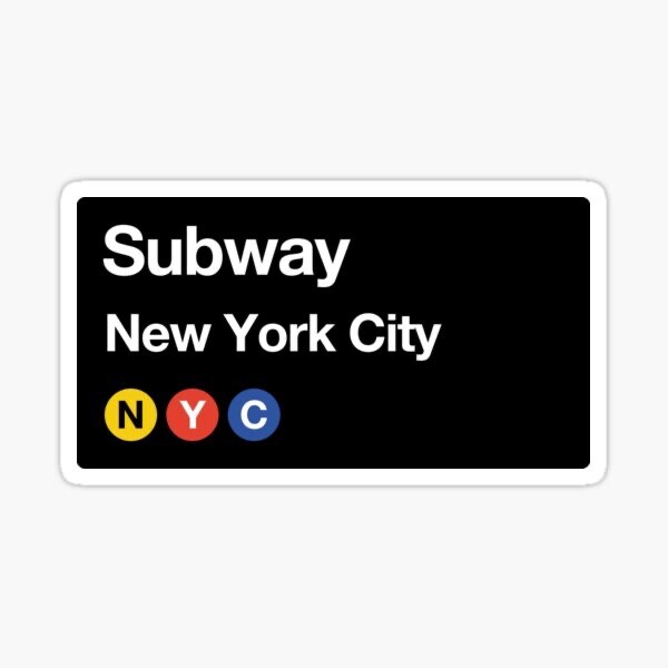 New York City Subway Train Sign Hometown Travel Vinyl Decal Sticker Laptop