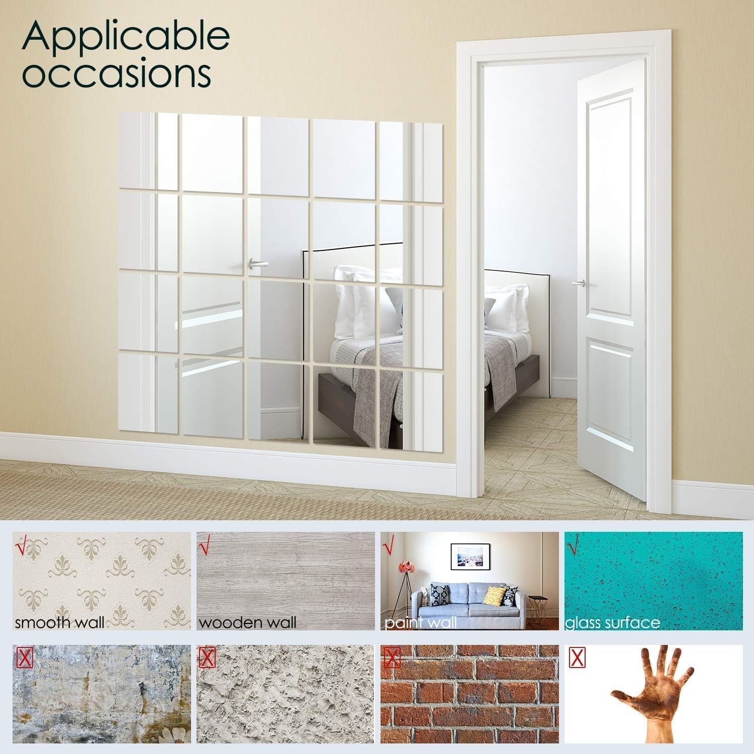 8"x10" Frameless Plastic Mirror Sheets – 20 Pcs Unbreakable & Safe for Crafts
