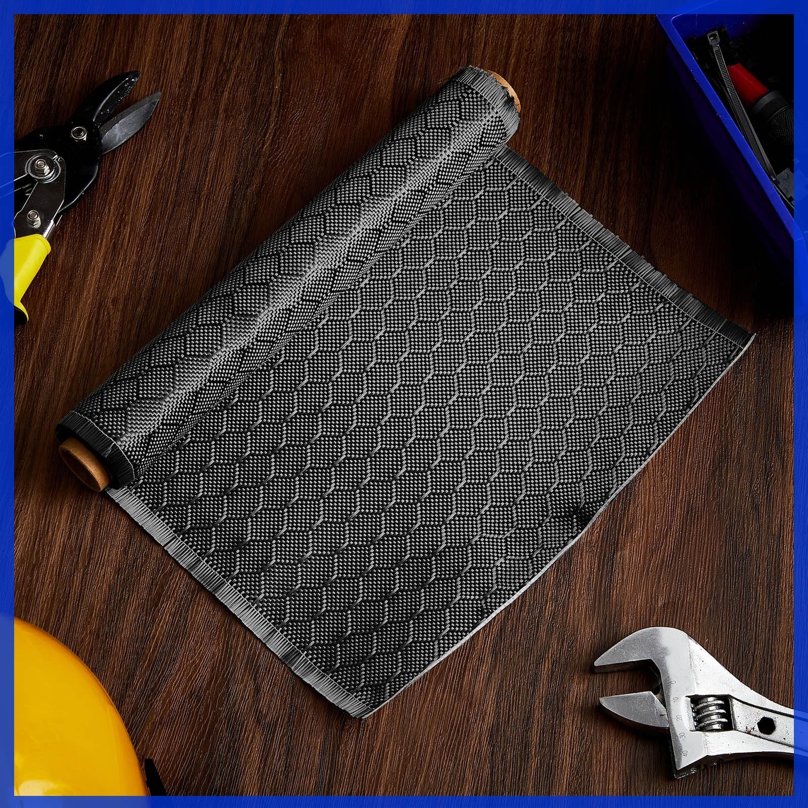 VitalCozy 10Ft x 12" Bee Hive Carbon Fiber Fabric Roll Sheet Carbon Fiber Clo…