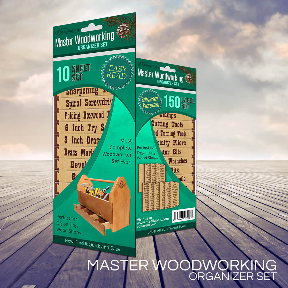 Organizer Labels for Wood Tool Drawers & Cabinets – Master Woodworker 10 PC Set