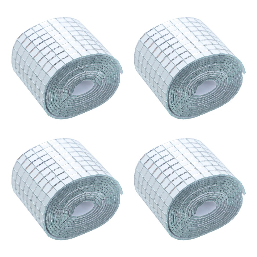 4 Rolls Mosaic Craft Small Pieces Adhesive Tiles Squares
