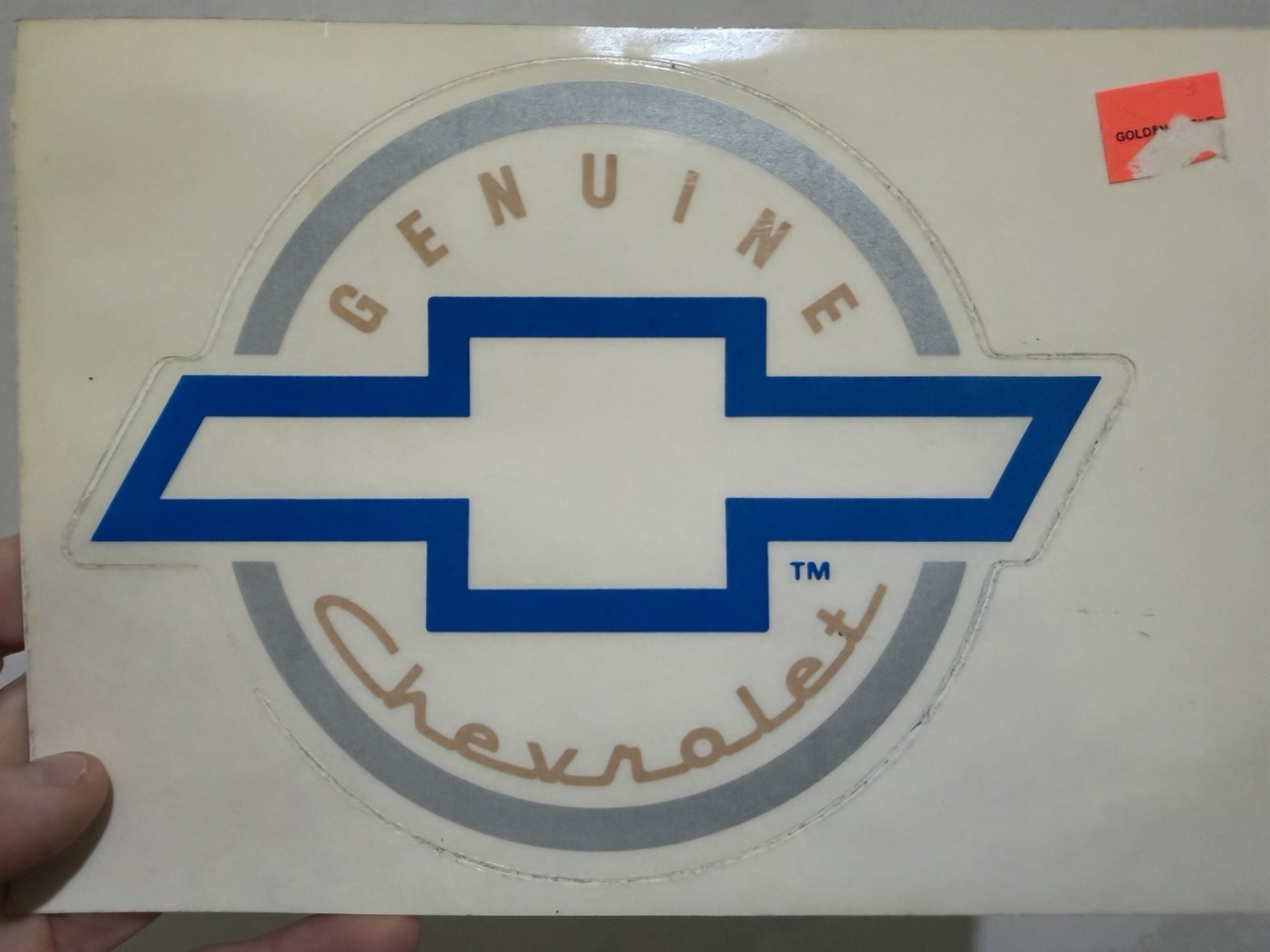 Vintage Genuine Chevrolet Parts Logo Chevy Vinyl Decal Sticker 6.5” x 5”