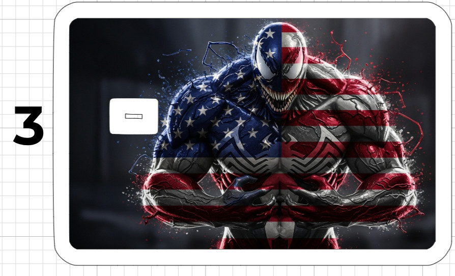 Venom United States Flag ATM Debit Credit Card Skin Sticker Comic USA American