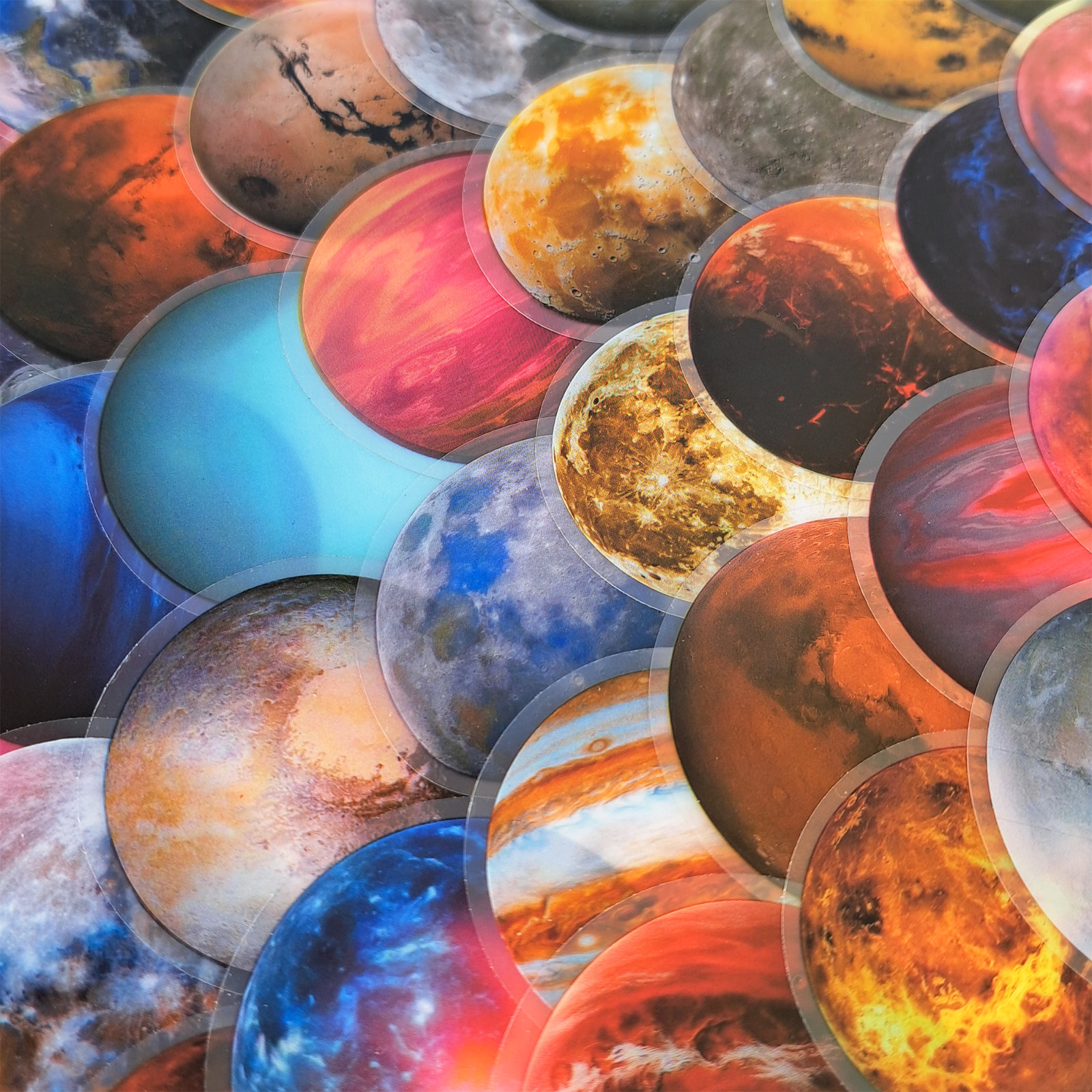 50 PCS Solar System Planets Sticker Pack Transparent Space Galaxy Astronomy