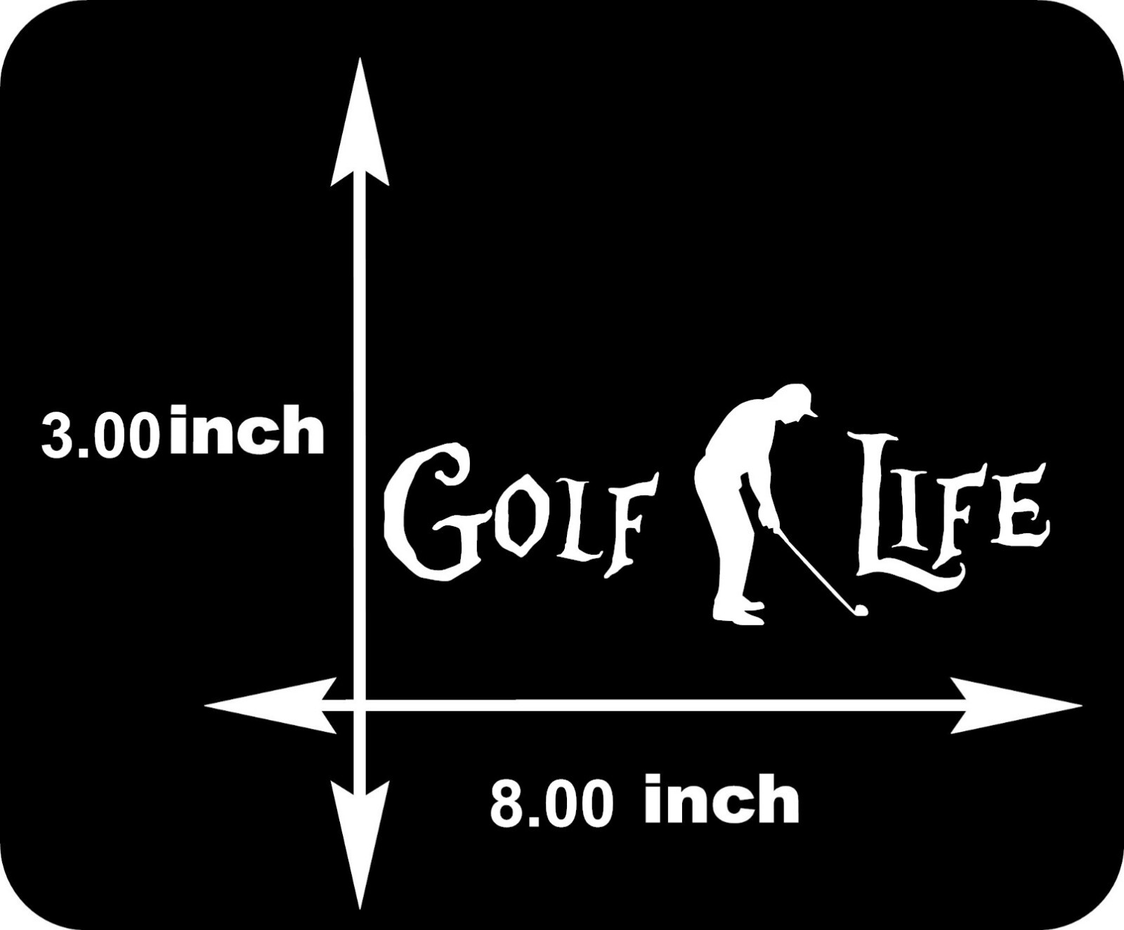 GOLF LIFE golfing Vinyl decal sticker truck car window clubs ball 8" x 3"