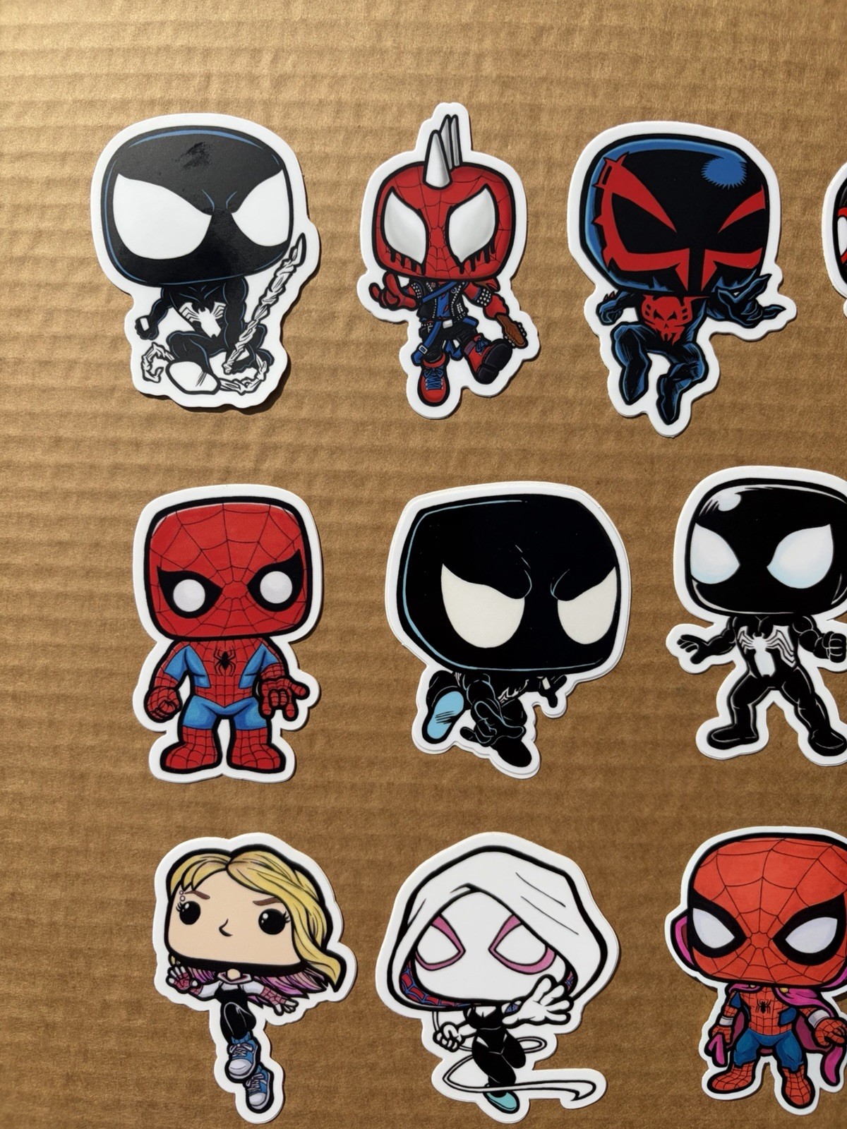 Lot of 20 Spider-Man Funko Pop Style Decal / Stickers Custom Art Variant Set