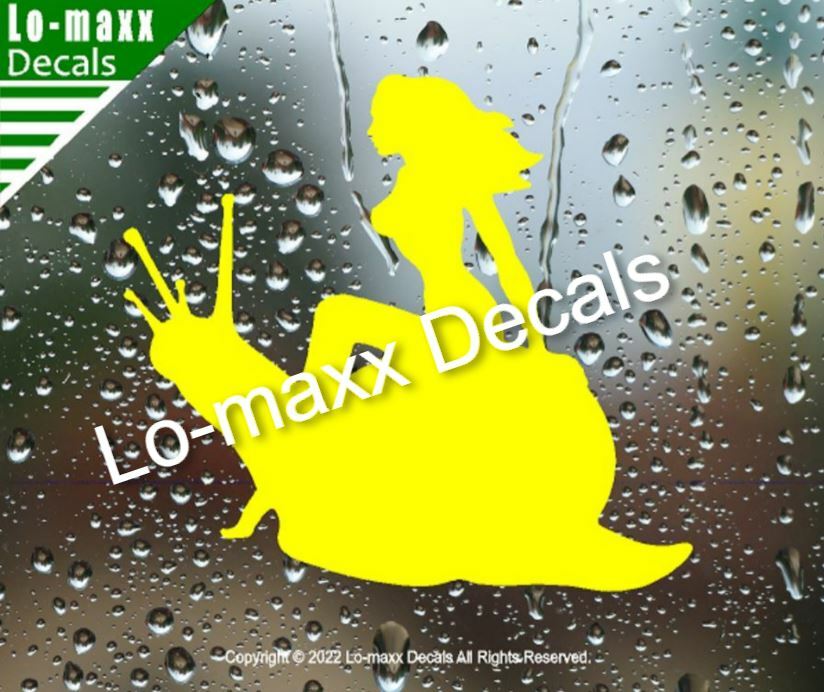 Mudflap Girl And Sexy Snail Original Design High Quality Die Cut Vinyl Decal