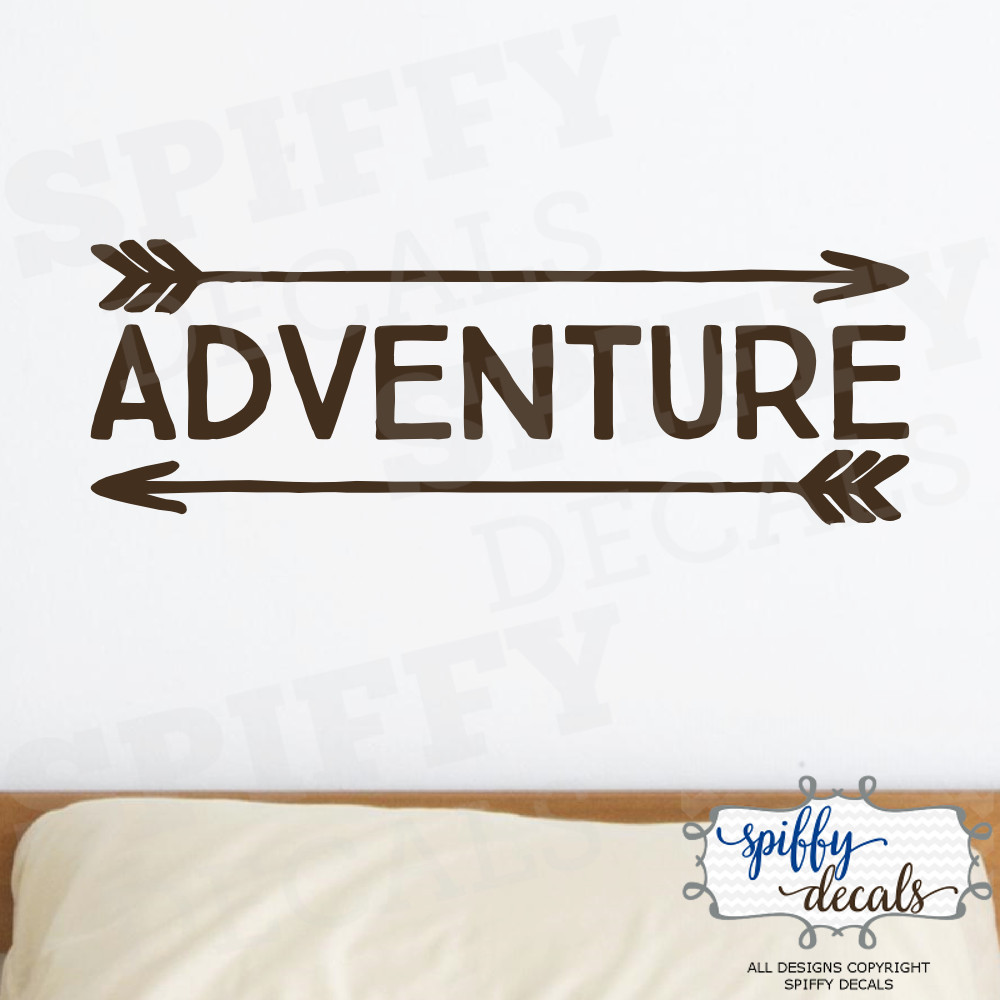 Adventure Awaits Arrow Vinyl Wall Decal Decor Design Sticker Lettering Quote