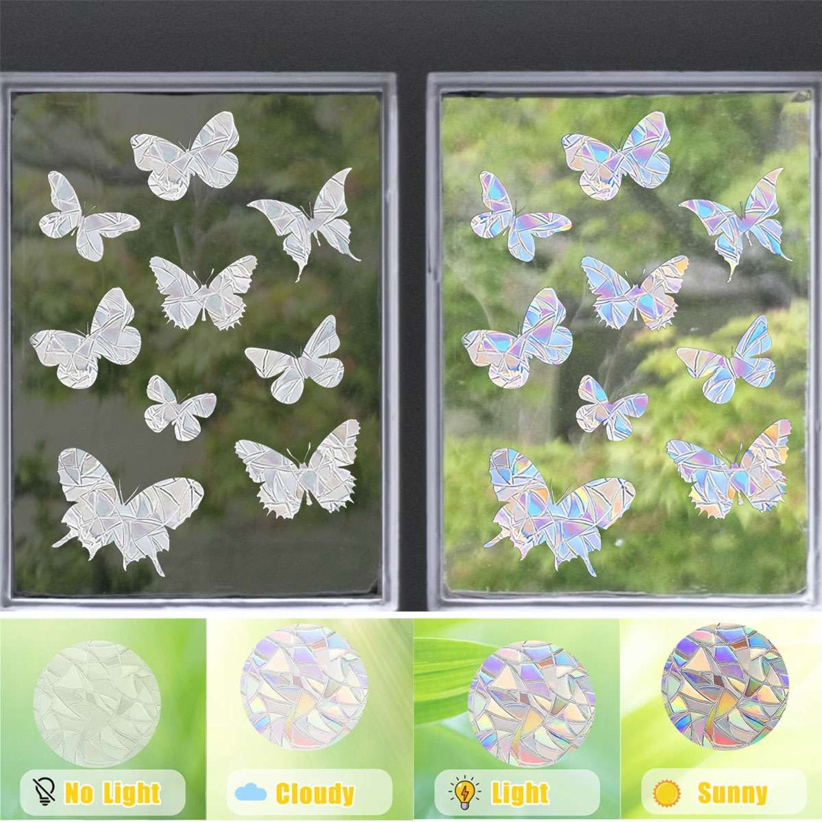PVC Hummingbird Window Clings Anti Collision Window Decals Static Deter Birds