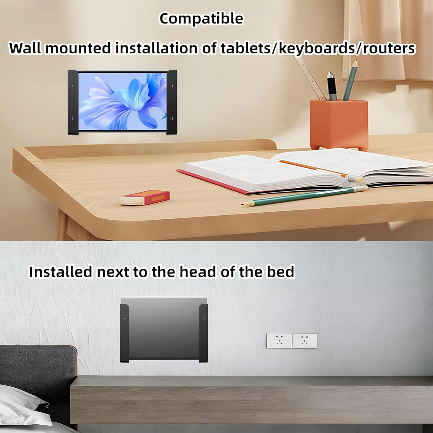 Wall & Under Desk Laptop Mount Holder, with Screw or Adhesive, Fits MacBooks,…
