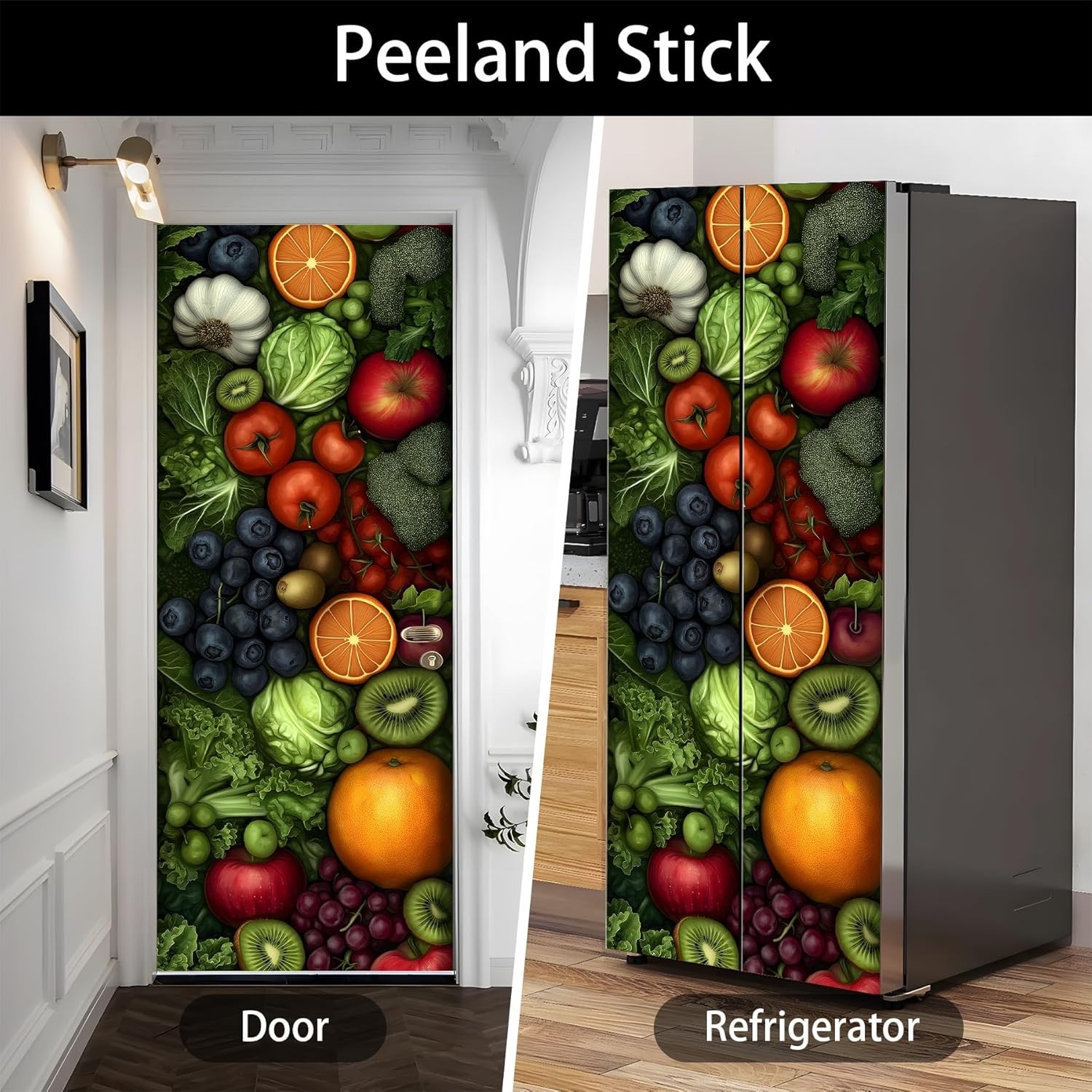 Self-Adhesive Refrigerator Wrap Set – Removable Vinyl Fridge Stickers, Peel &…