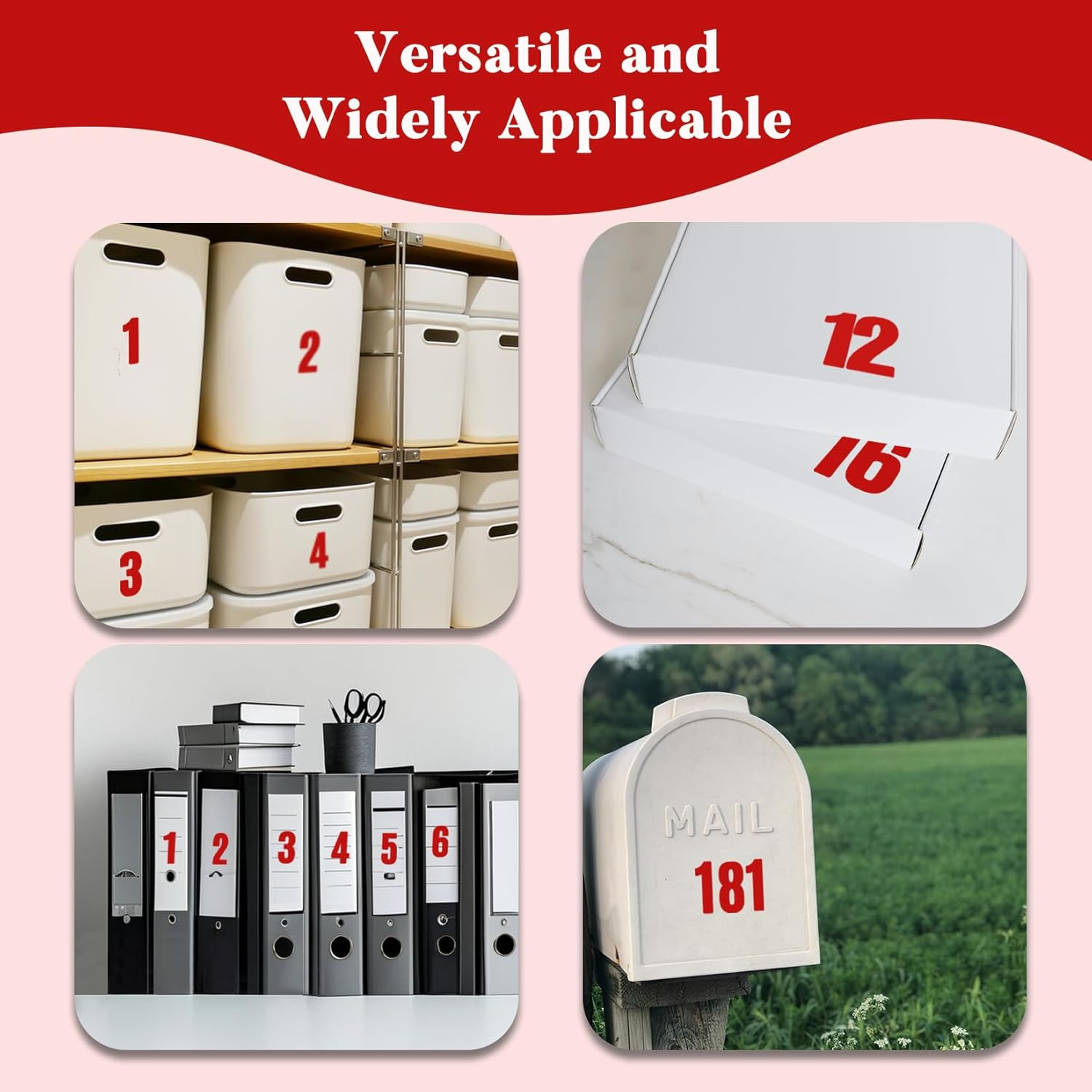 300 Number Stickers, 10 Sheets 2 Inches Self-Adhesive Vinyl 0-9 Decals for Scrap